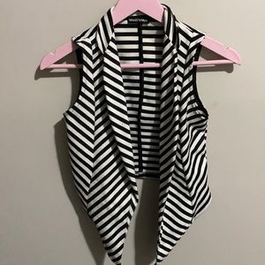 Black And White Striped Vest